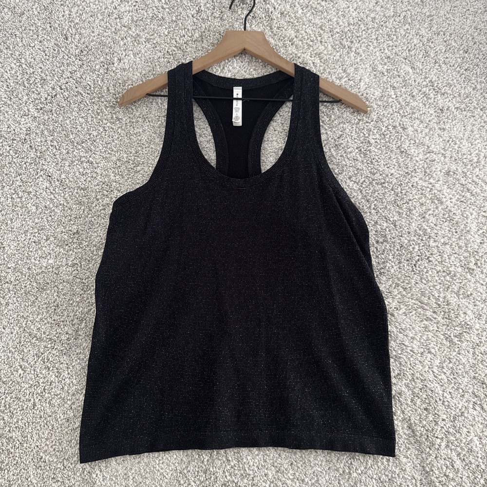 Athleta Razor Back Black Sparkle Tank Top XL